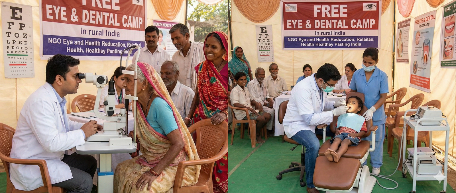 Eye and dental health camps